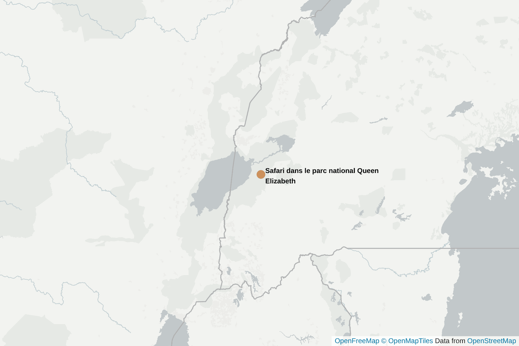 Carte de Safari dans le parc national Queen Elizabeth